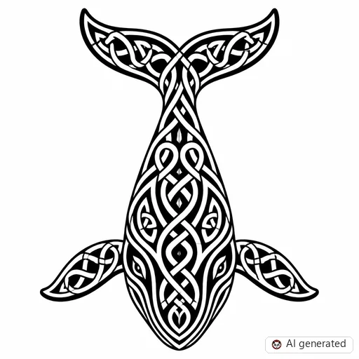 Disegno di tatuaggio Balena in stile Celtico