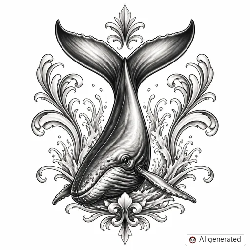 Wal-Tattoo-Entwurf im Stil Chicano