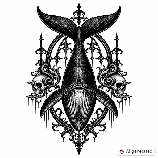 Disegno di tatuaggio Balena in stile Gothic