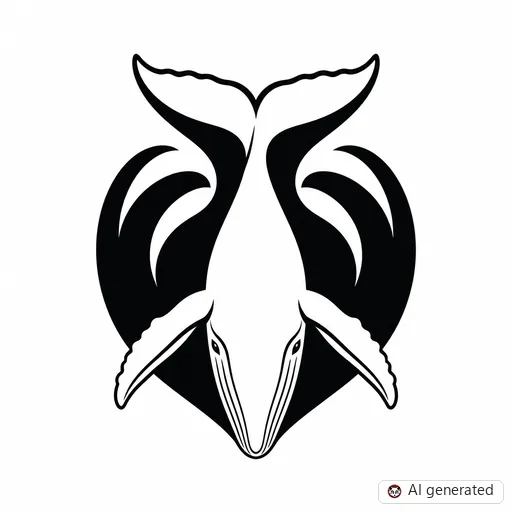 Wal-Tattoo-Entwurf im Stil Negative Space