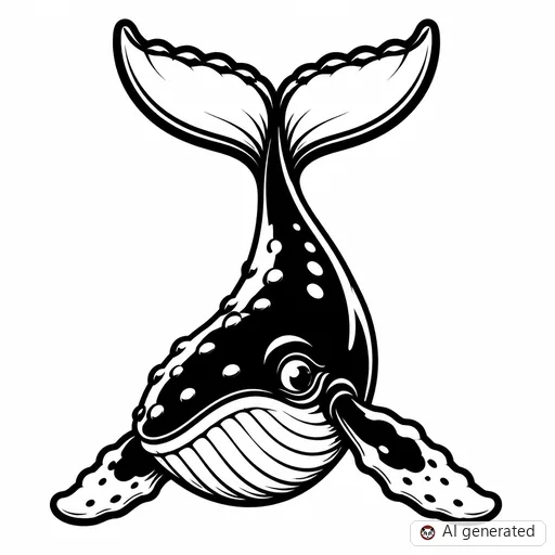 Whale tattoo design in New School style