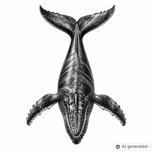 Whale tattoo design in Realism style