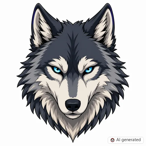 Wolf-Tattoo-Entwurf im Stil Anime