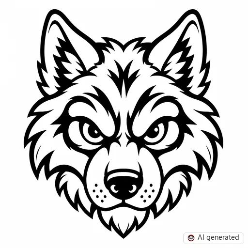 Wolf tattoo design in New School style
