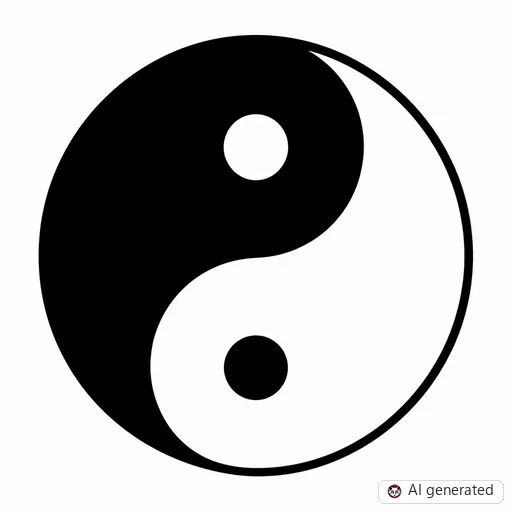 Yin and yang tattoo design in Blackwork style
