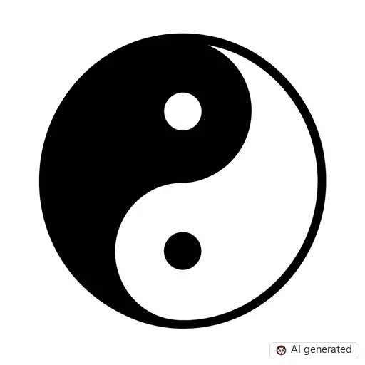 Yin und Yang-Tattoo-Entwurf im Stil Negative Space