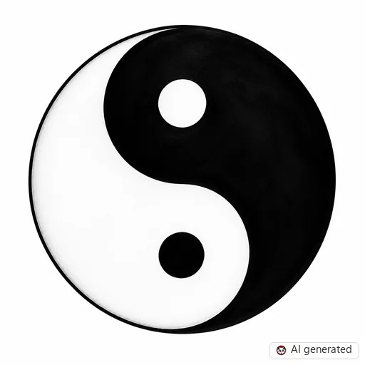 Yin and yang tattoo design in Realism style