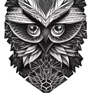 Ai-Tattoo Geometric owl tattoo