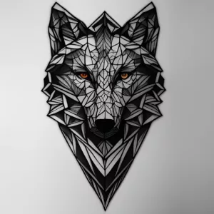 geometric Wolf Tattoo - AI Tattoo Generator