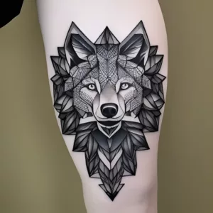 Geometric Wolf Tattoo - AI Tattoos Generated