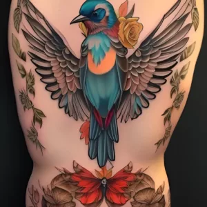 AI generated Neo-traditional bird tattoo