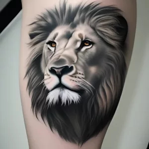 Realism lion tattoo