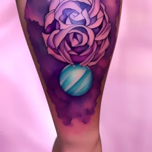Watercolor Purple Ball Tattoo